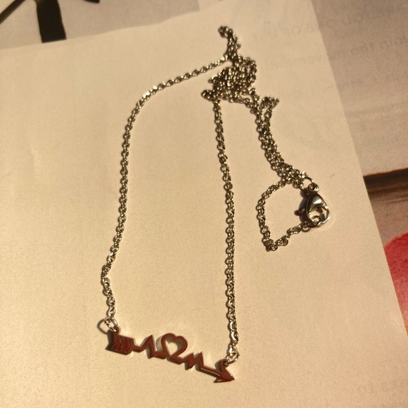 Stainless Steel Heartbeat π Love Necklace - Picture 2 of 3